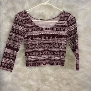 Forever21 Red and White Crop Top